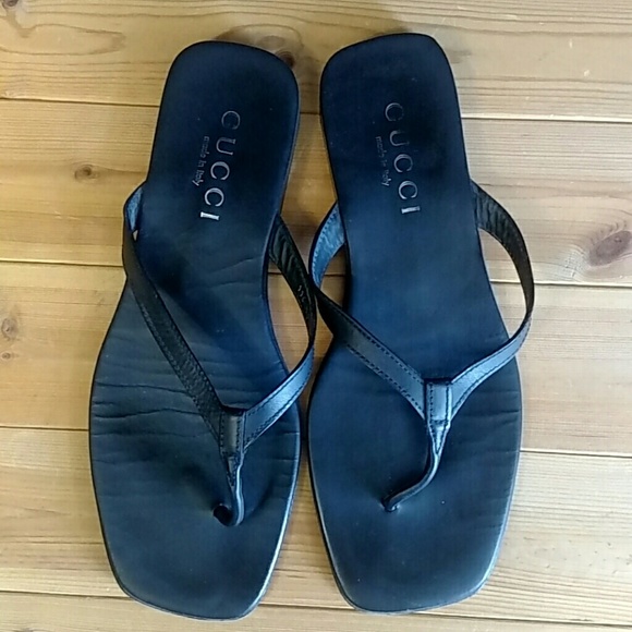 Gucci Sandals black leather Size 11D